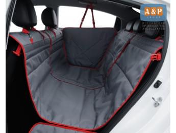 Автогамак Happy Dog Premium (Хэппи Дог Премиум). Цвет: серый с красной окантовкой.