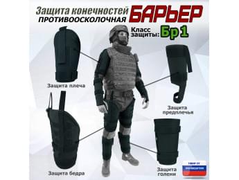 Комплект противоосколочной защиты "Барьер". Класс защиты Бр 1. Цвет: черный.