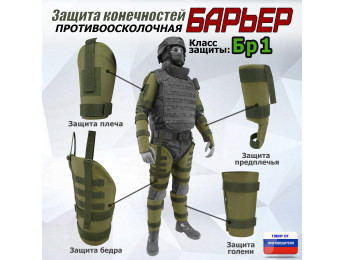 Комплект противоосколочной защиты "Барьер". Класс защиты Бр 1. Цвет: хаки светлый.