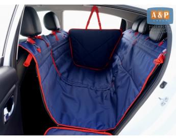 Автогамак Happy Dog Premium (Хэппи Дог Премиум). Цвет: синий с красной окантовкой.