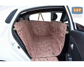 Автогамак Happy Dog Premium (Хэппи Дог Премиум). Цвет: собаки на бежевом фоне.