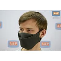 Маска защитная для лица, санитарно-гигиеническая, многоразовая. Из ткани. Цвет: оливковый.