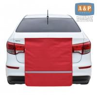 Накидка на бампер автомобиля. С магнитами. Цвет: красный.